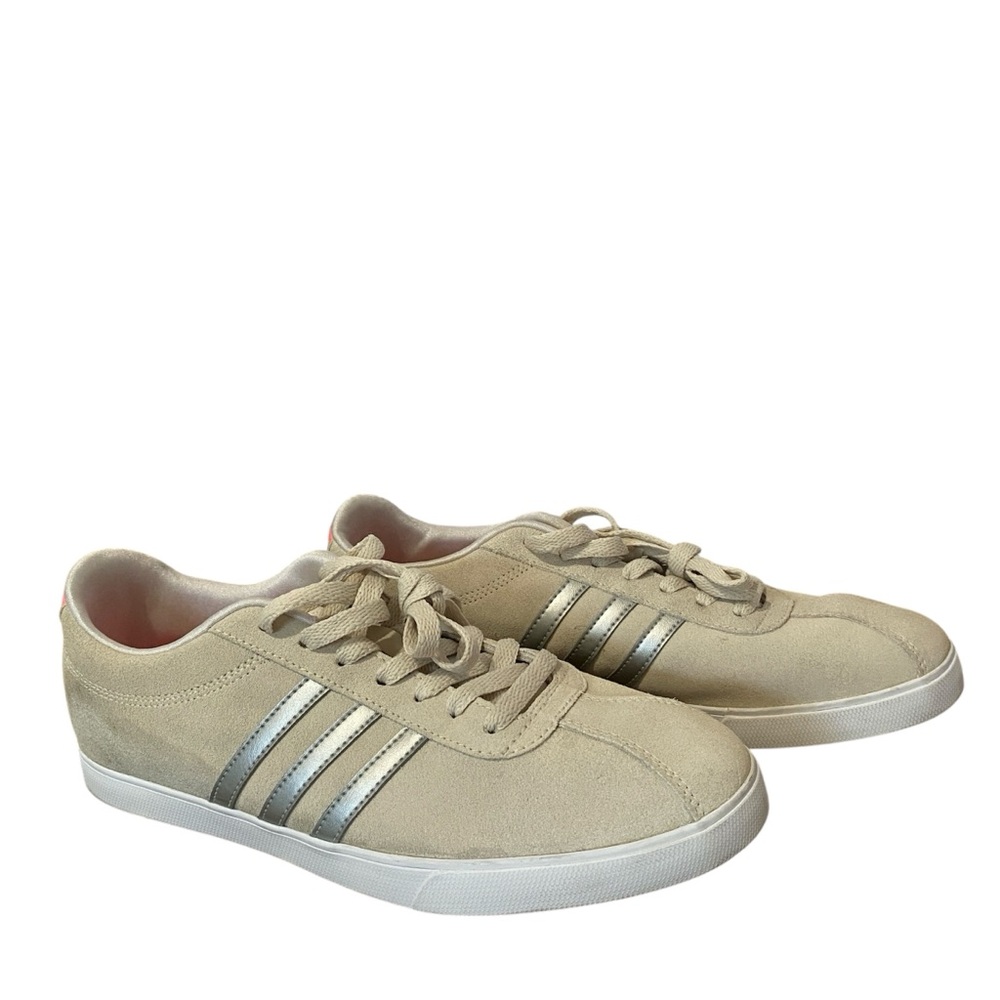 Adidas NEO Courtset Women's Suede Sneakers Size 11 Beige‎ Casual Walking Shoes